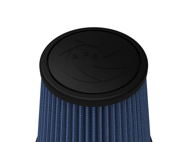 Universal aFe Magnum FLOW air filter featuring a blue pleated design, measuring 6 inches at the base and 8 inches high.