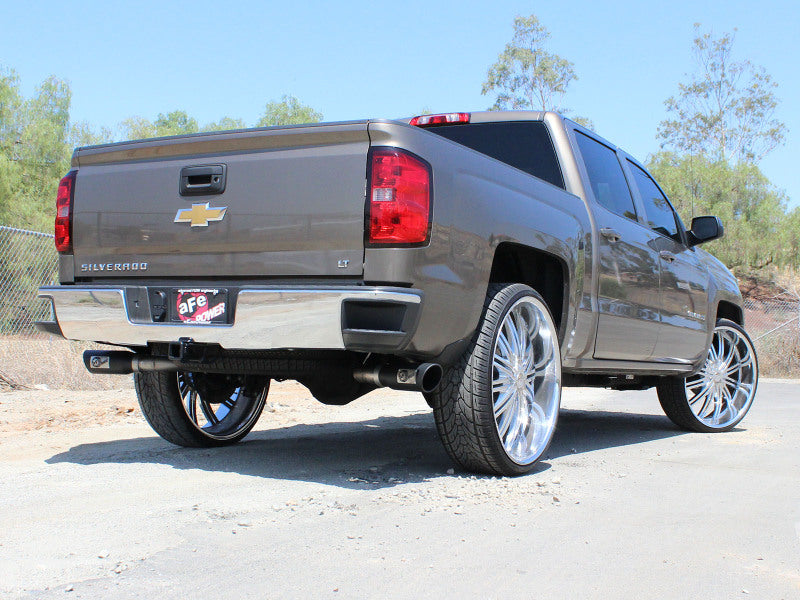 Cat-back exhaust system for GM Silverado/Sierra 1500, enhancing performance and sound for V6 and V8 models from 2009 to 2019.
