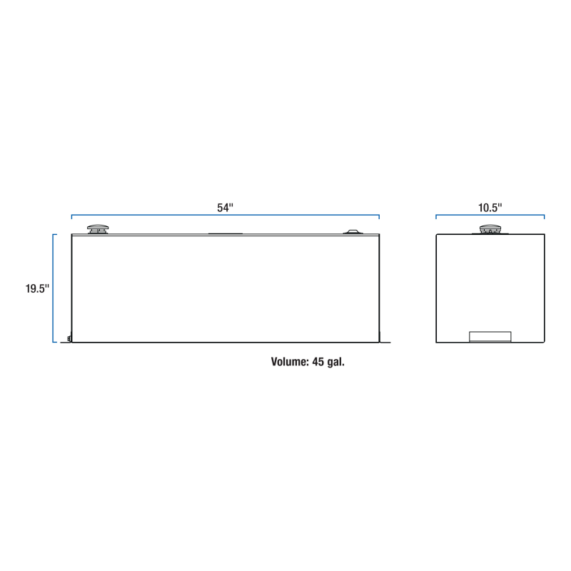 UWS Matte Black 45-Gallon Vertical Steel Transfer Tank Model ST-45-R-MB