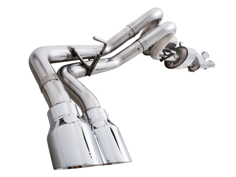 AWE Tuning 16-22 Toyota Tacoma 0FG Cat-Back Exhaust w/ BashGuard - Dual Chrome Silver Tips