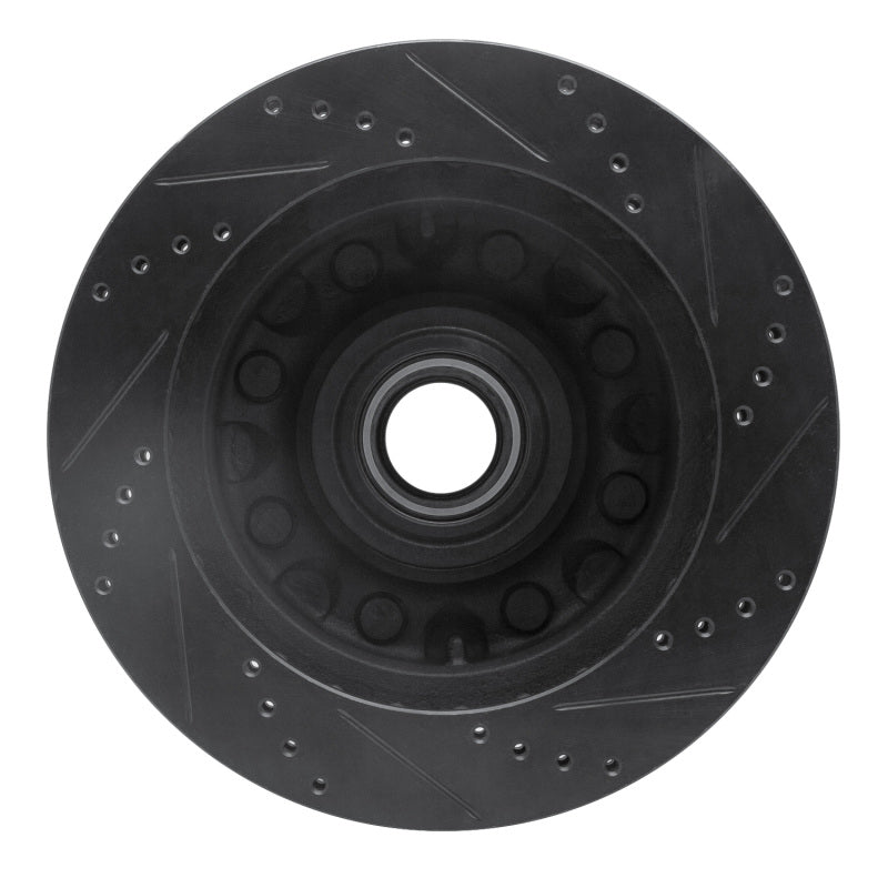 R1 99-02 Ford F-250 2WD (Super Duty) Front Left Drilled & Slotted Black Brake Rotor
