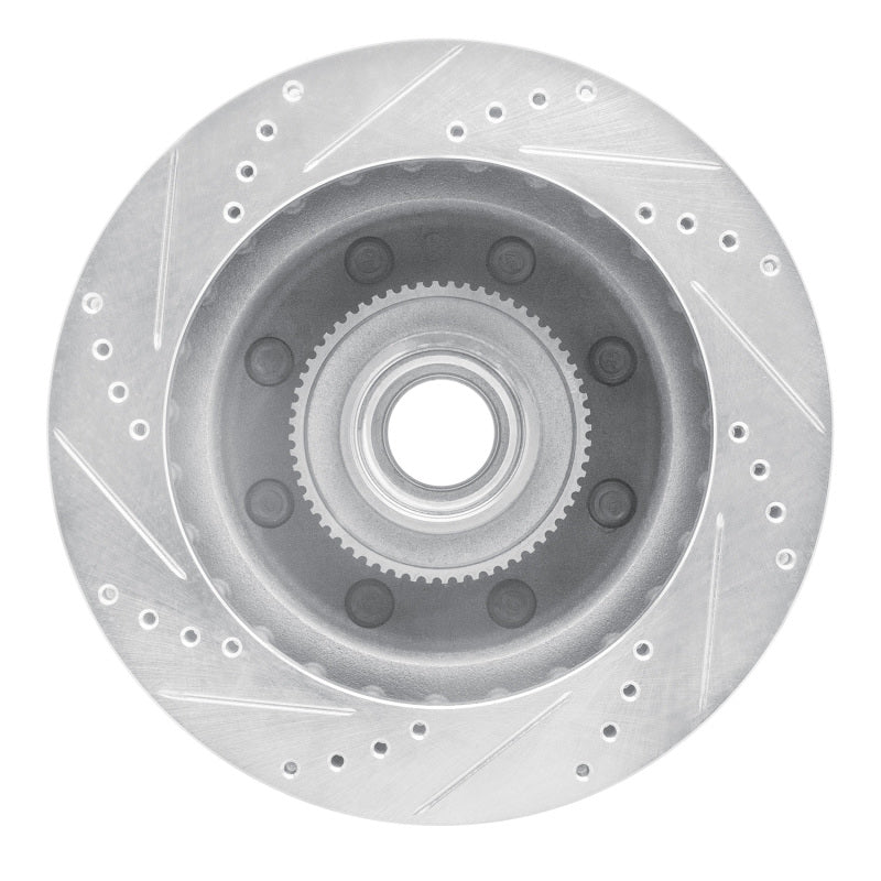 R1 99-02 Ford F-250 2WD (Super Duty) Front Right Drilled & Slotted Silver Brake Rotor