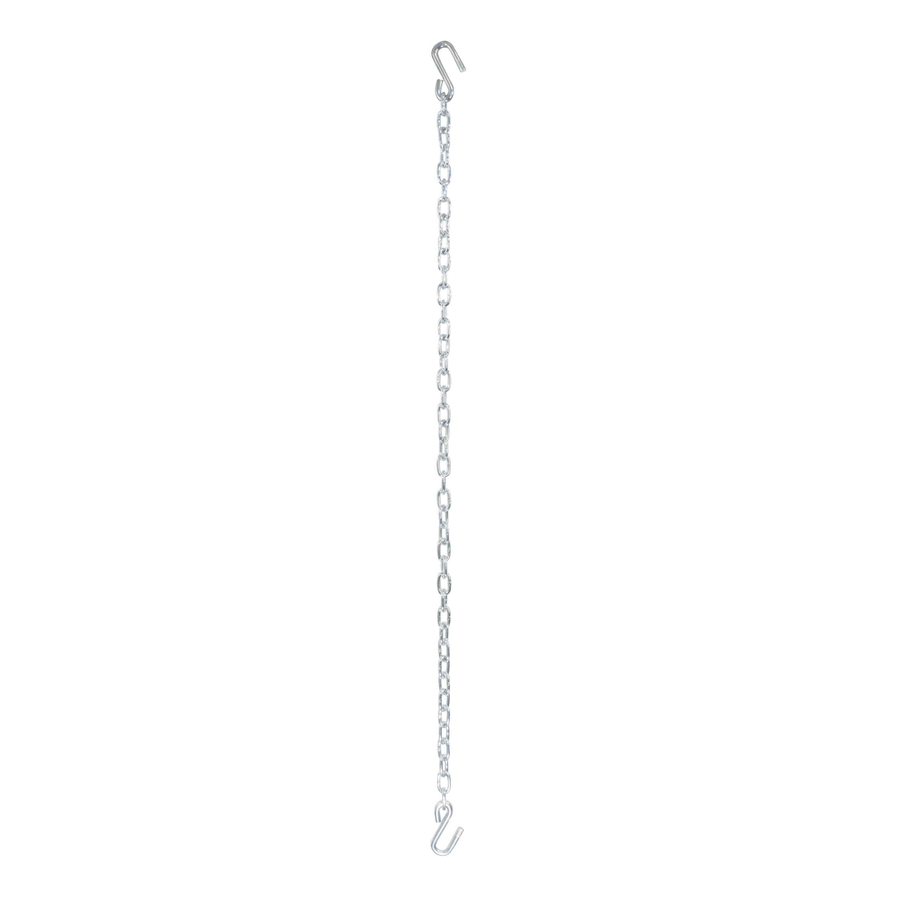 CURT 48-Inch Trailer Safety Chain with 3/8-In S-Hooks, 2,000 lbs Break Strength Model 80011