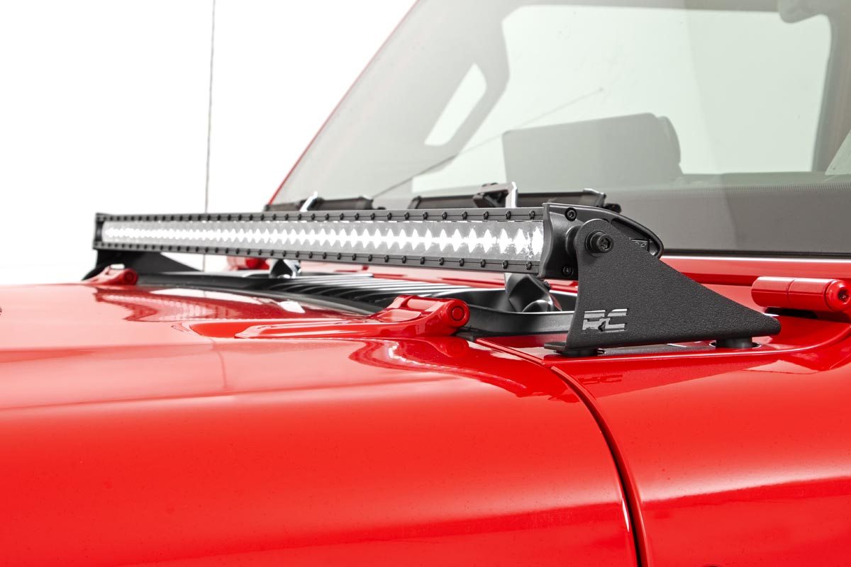 LED Light Kit Cowl Mount 50 Inch Spectrum Single Row Jeep Gladiator JT/Wrangler JL (18-26) Rough Country