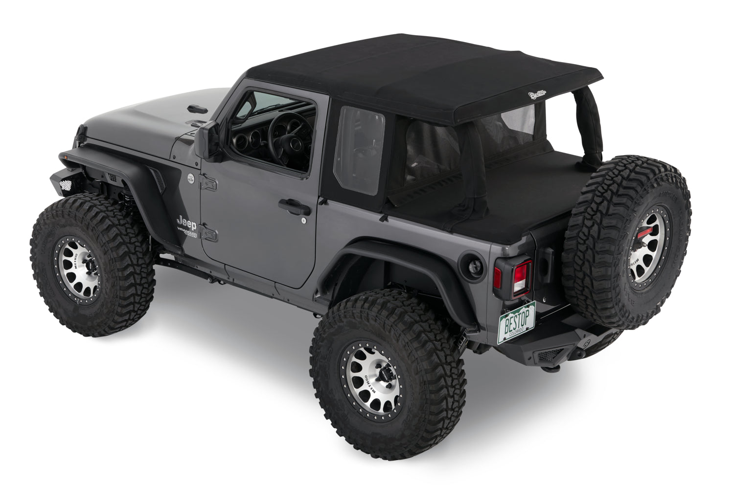 Halftop Conversion Kit Jeep '18-26 Wrangler JL 2-Door Premium Black Twill Bestop