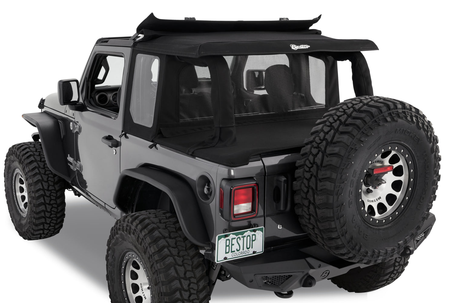 Halftop Conversion Kit Jeep '18-26 Wrangler JL 2-Door Premium Black Twill Bestop