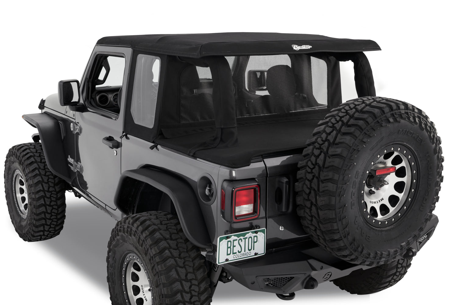 Halftop Conversion Kit Jeep '18-26 Wrangler JL 2-Door Premium Black Twill Bestop