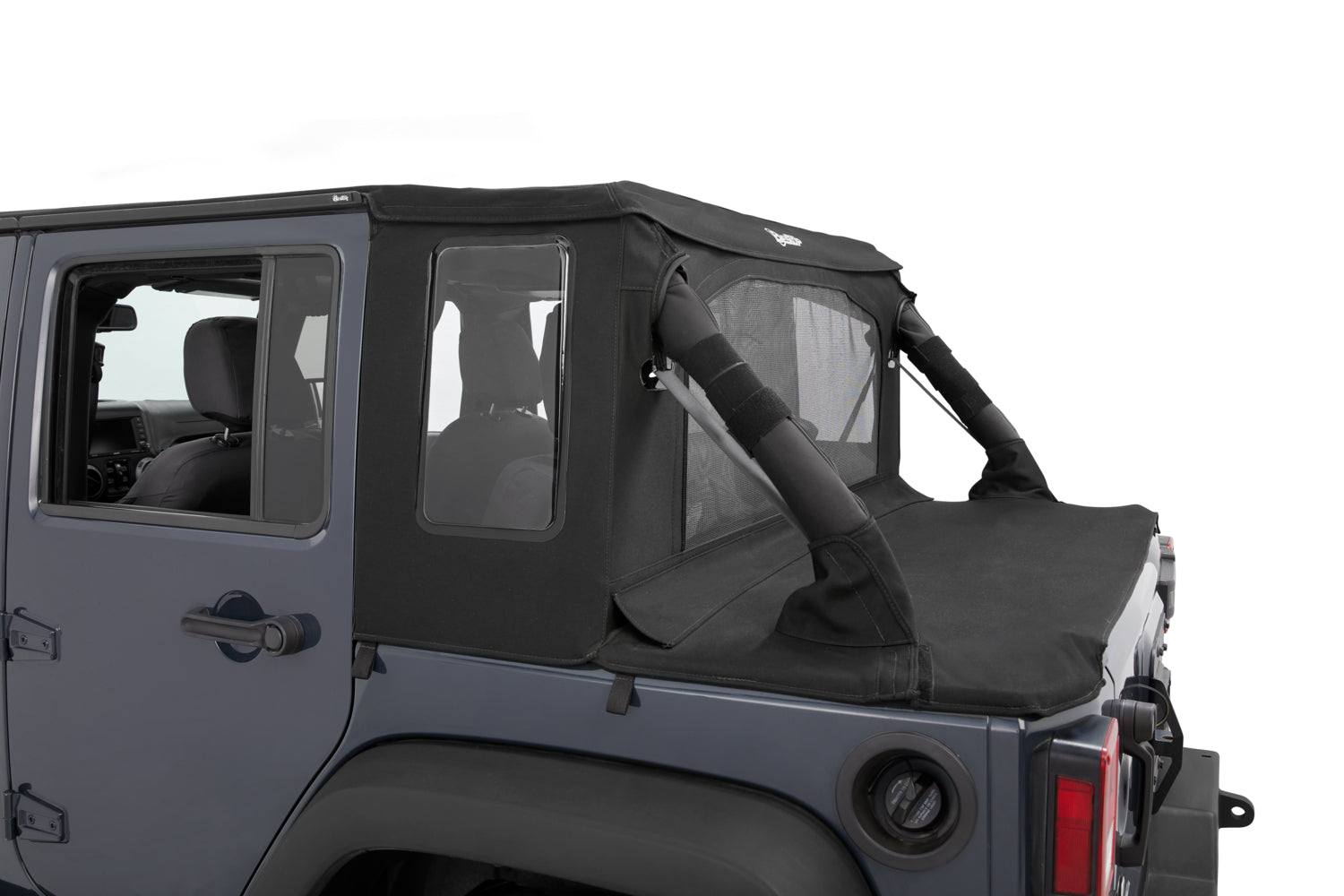 Jeep Wrangler Halftop Soft Top Conversion Kit For Jeep 2007-2018 Wrangler JK 4 Door Black Diamond Bestop