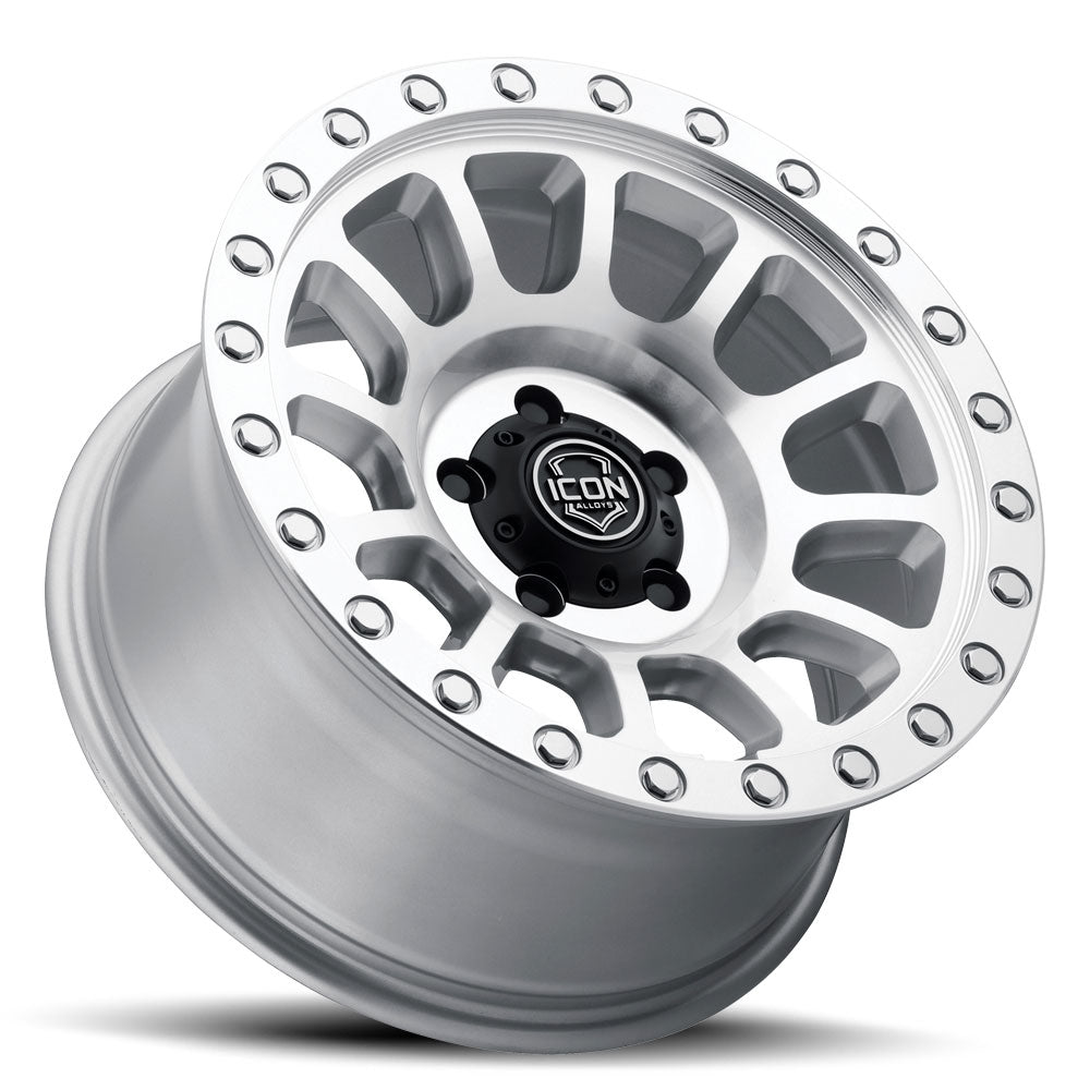 Hulse 17 X 8.5 / 5 X 5 -6MM Offset 4.5 Inch Back Space Sliver Machined, ICON Alloys