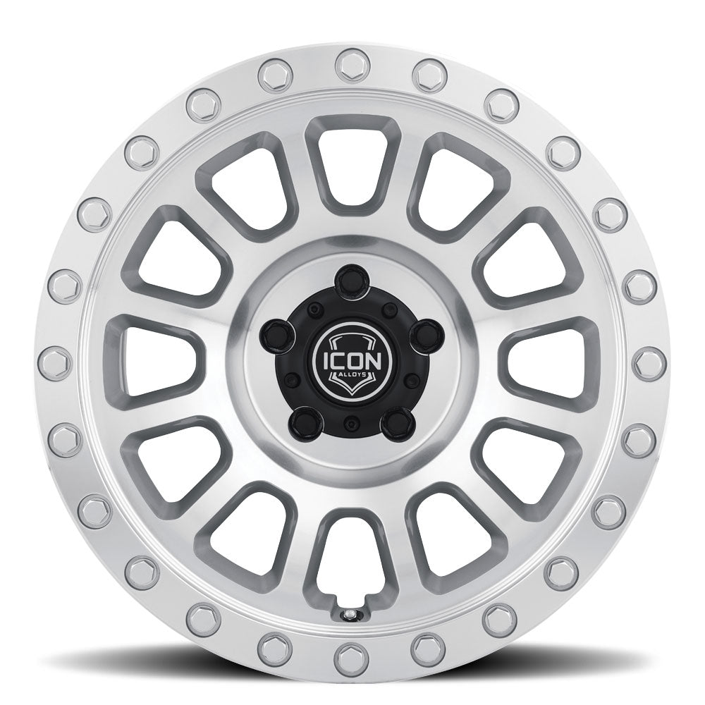 Hulse 18 X 9 / 8 X 180 12MM Offset 5.5 Inch Backspace Sliver Machined, ICON Alloys