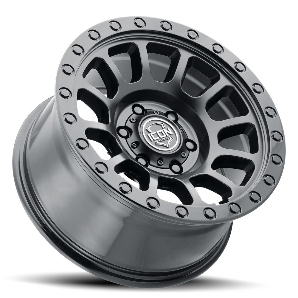 Hulse 18 X 9 / 6 X 5.5 25MM Offset 6 Inch Back Space Double Black, ICON Alloys