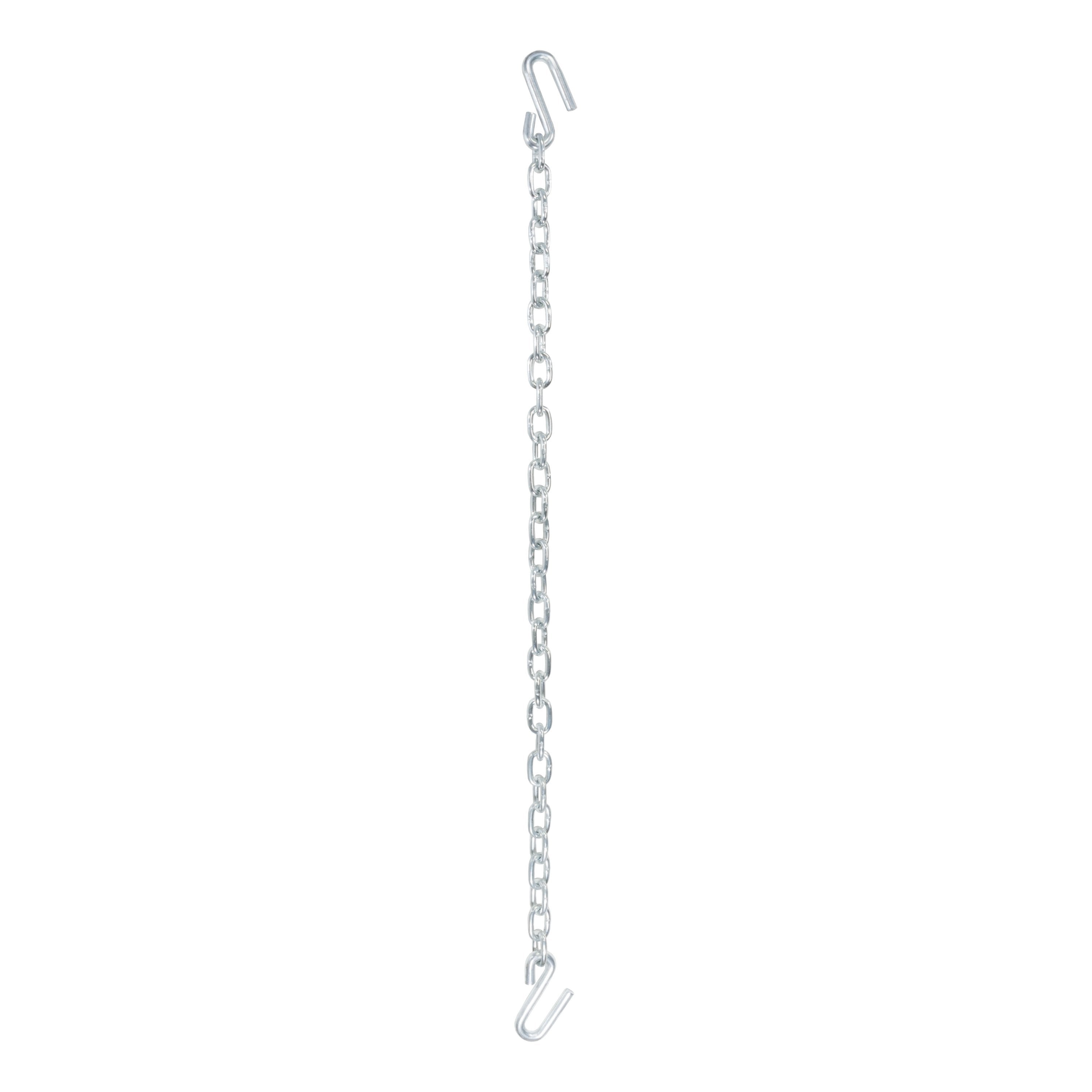 CURT 48-Inch Trailer Safety Chain with 17/32-In S-Hooks, 7,000 lbs Break Strength Model 80301