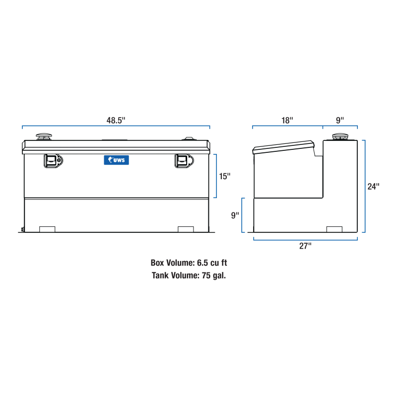 UWS White 75-Gallon Steel-Aluminum Combo Transfer Tank Model ST-75-COMBO-W