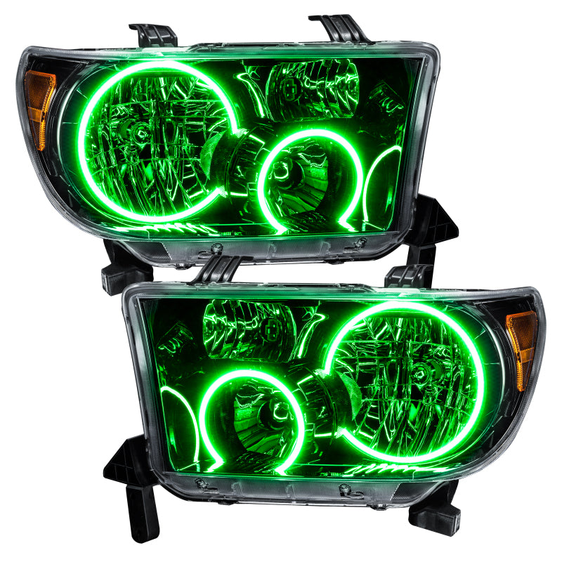 Oracle 07-11 Toyota Tundra Pre-Assembled Headlights - Black Housing - ColorSHIFT