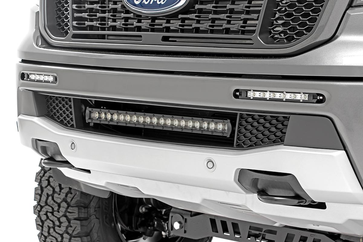 LED Light Kit Bumper Mount 20 Inch Spectrum Single Row Ford Ranger (19-23) Rough Country