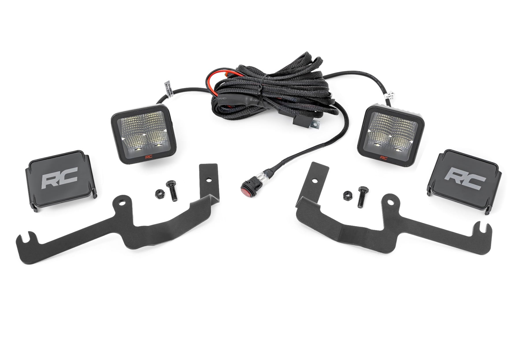 LED Light Kit Ditch Mount 2 Inch Spectrum Pair Spot Chevy Silverado 1500 (19-26) Rough Country