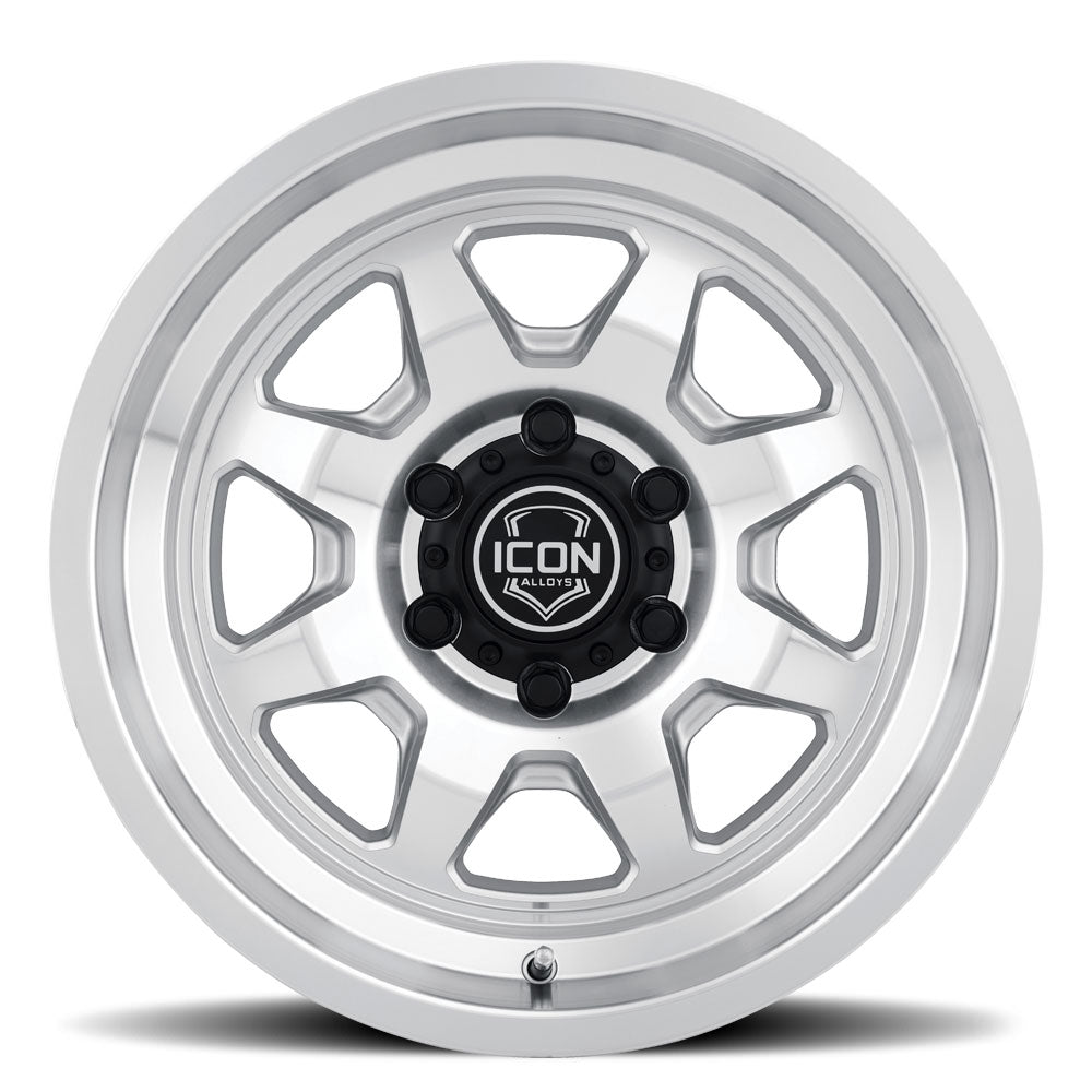 Nuevo 17 X 8.5 / 6 X 135 6MM Offset 5 Inch Back Space Sliver Machined, ICON Alloys