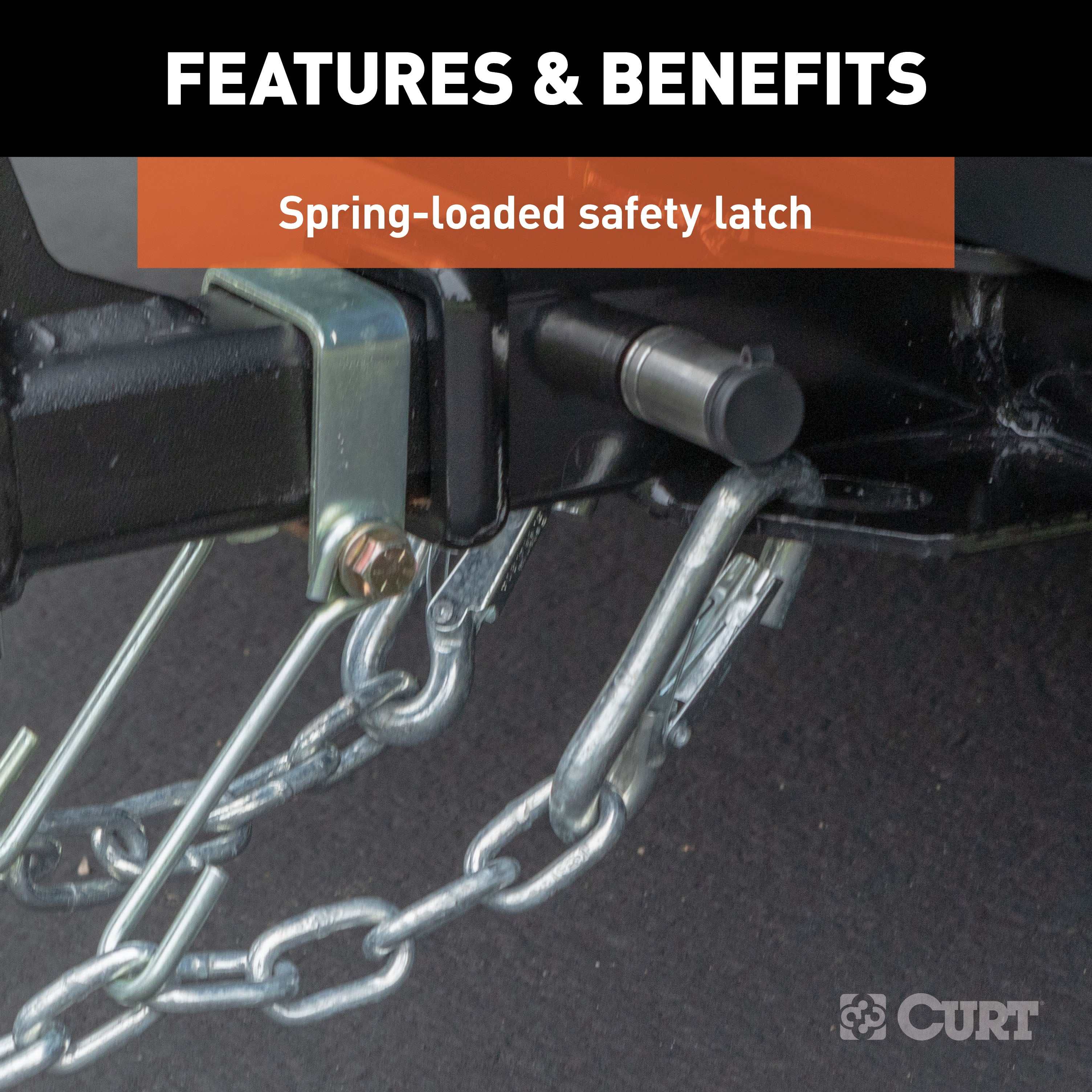 CURT Snap Hook Trailer Safety Chain Hook Carabiner Clip, 7/16-Inch Diameter, 5,000 lbs Model 81271