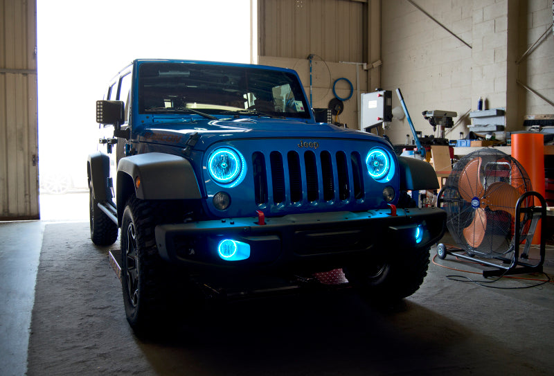 Oracle Jeep Wrangler JK 07-17 LED Waterproof Halo Kit - ColorSHIFT w/ Simple Controller