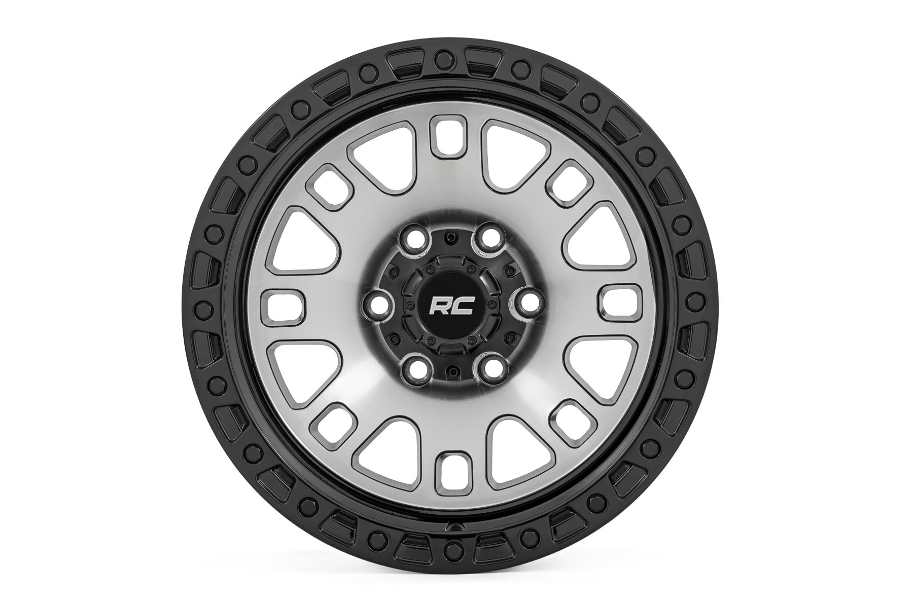 82 Series Wheel One-Piece Machined Semi Gloss Black 15x8 5x4.5 -19mm Rough Country
