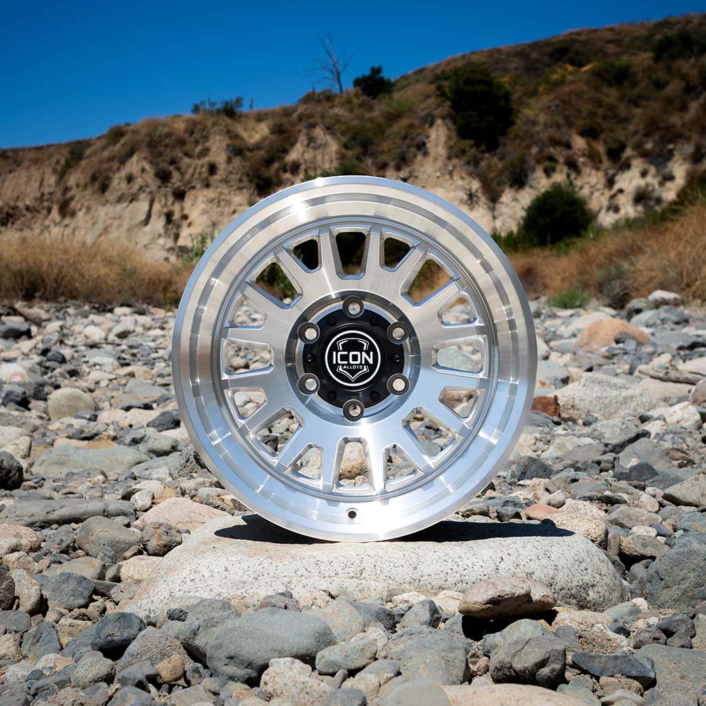 Anza 17 X 8.5 / 5 X 150 25MM Offset 5.75 Inch Back Space Sliver Machined, ICON Alloys