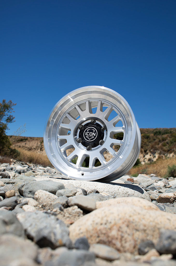 Anza 17 X 8.5 / 5 X 5 -6MM Offset 4.5 Inch Back Space Sliver Machined, ICON Alloys