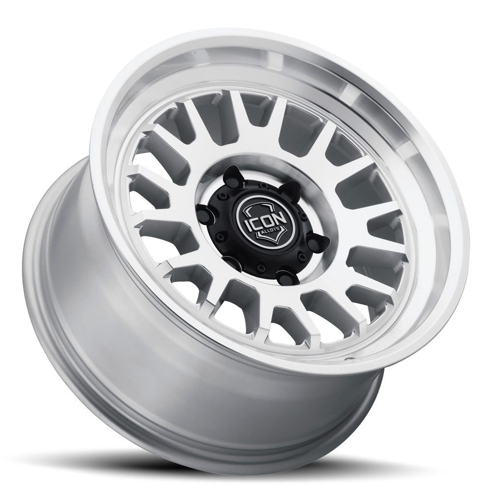 Anza 17 X 8.5 / 5 X 5 -6MM Offset 4.5 Inch Back Space Sliver Machined, ICON Alloys