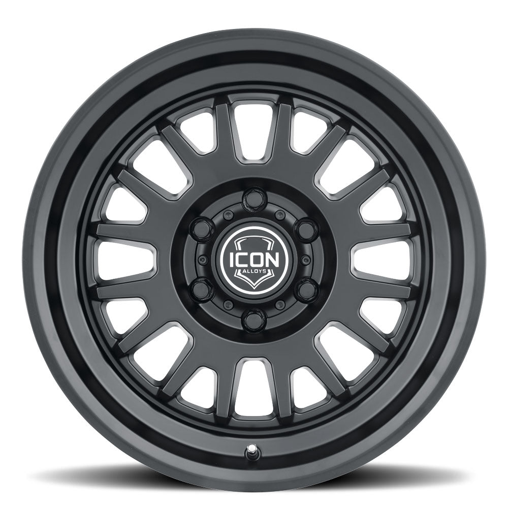 Anza 17 X 8.5 5 X 5.5 0MM Offset 4.75 Inch Back Space Satin Black, ICON Alloys