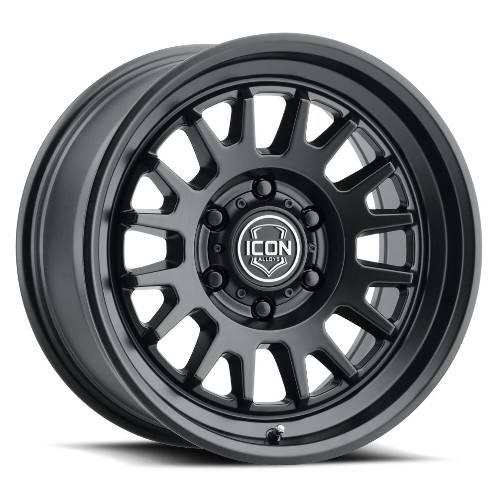 Anza 17 X 8.5 / 5 X 5.5 0MM Offset 4.75 Inch Back Space Satin Black, ICON Alloys