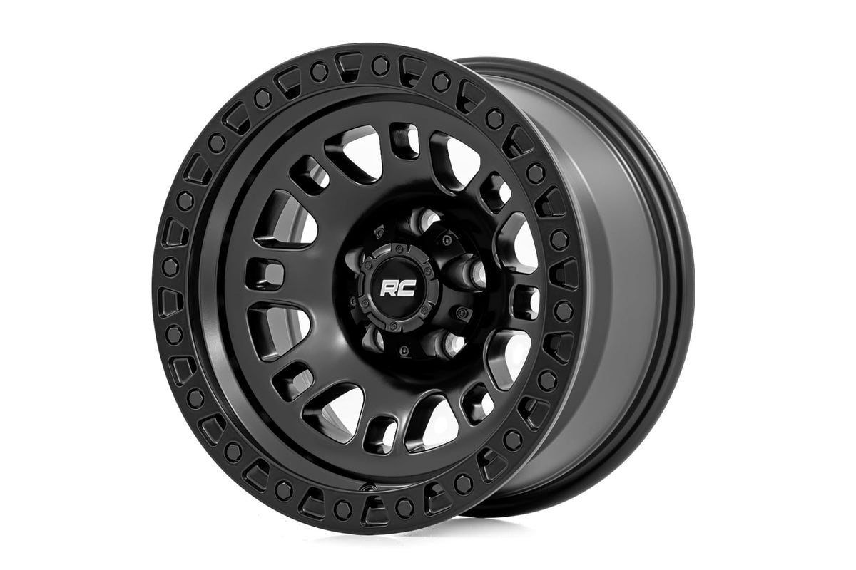 82 Series Wheel One-Piece Semi Gloss Black 18x9 6x135 0mm Rough Country