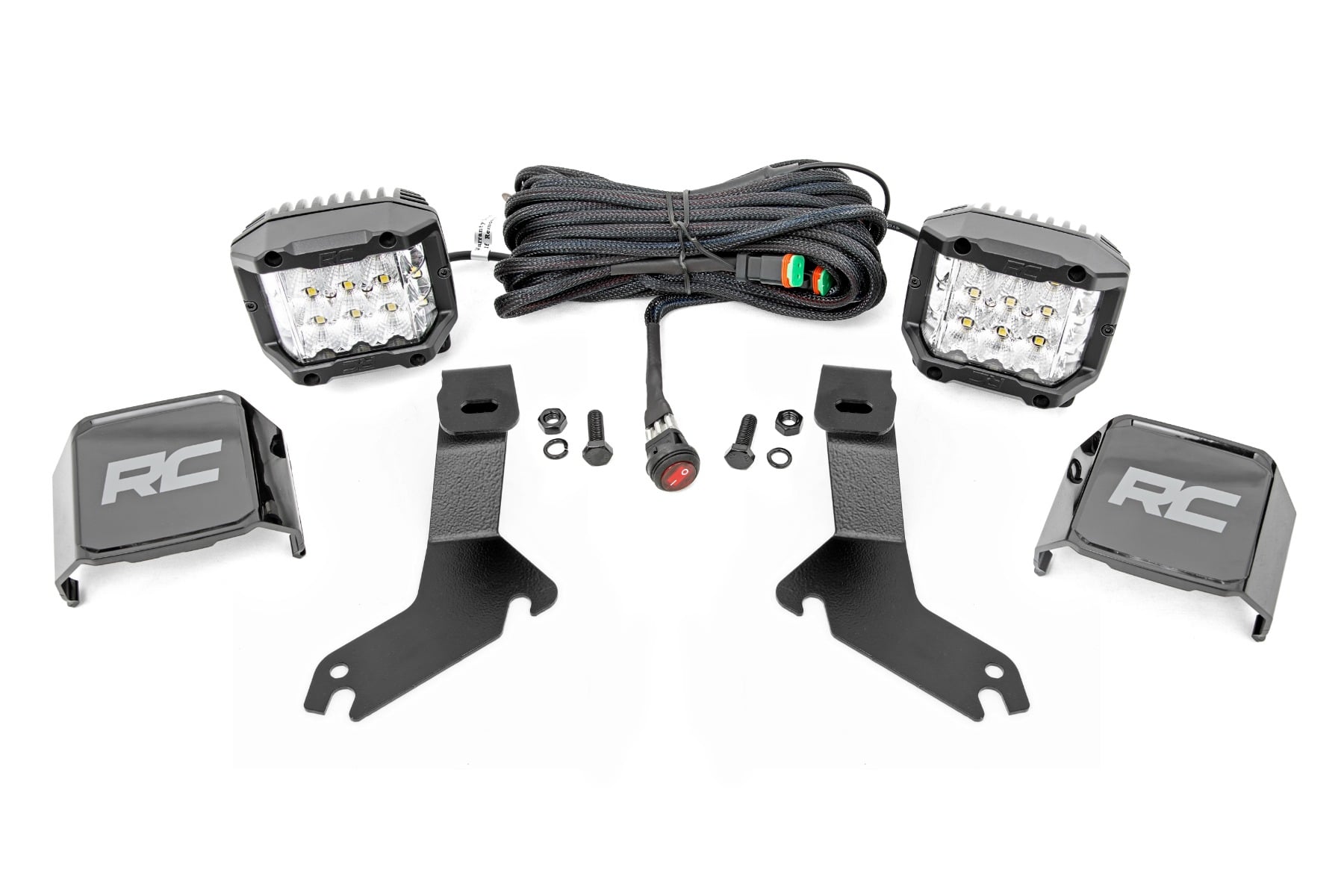LED Light Kit Ditch Mount 3 Inch OSRAM Wide Chevy Silverado 1500 (99-06)/Tahoe (00-06) Rough Country