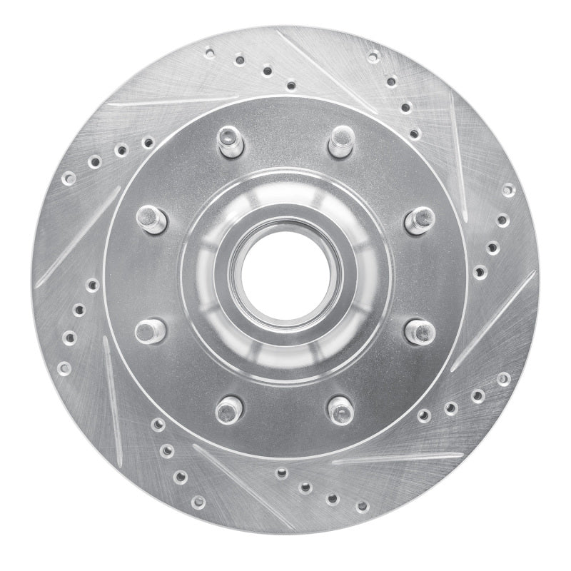 R1 99-02 Ford F-250 2WD (Super Duty) Front Right Drilled & Slotted Silver Brake Rotor