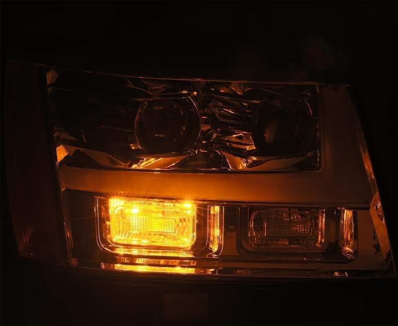 AlphaRex PRO-Series LED headlights for 07-14 Chevrolet Tahoe, featuring plank style design with sequential signal and DRL.