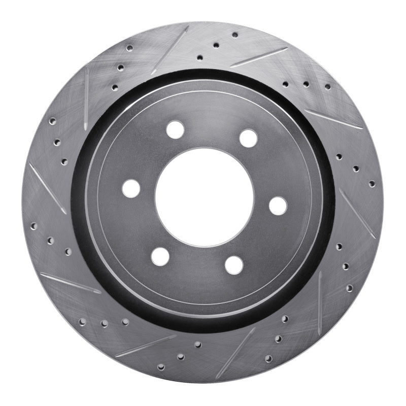 R1 12-20 Ford F-150 4WD Rear Left Drilled & Slotted Silver Brake Rotor