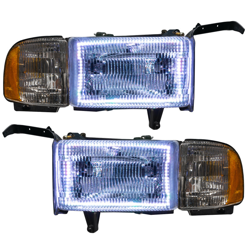 Oracle 94-02 Dodge Ram Pre-Assembled Halo Headlights - ColorSHIFT w/ 2.0 Controller