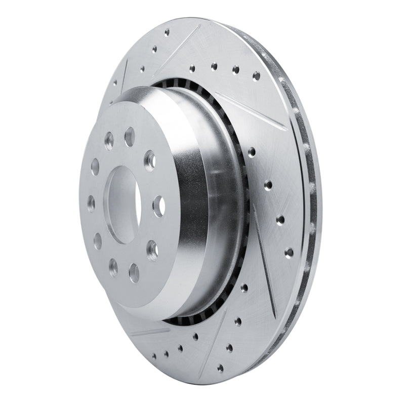 R1 20-25 Jeep Wrangler Rear Left Drilled & Slotted Silver Brake Rotor