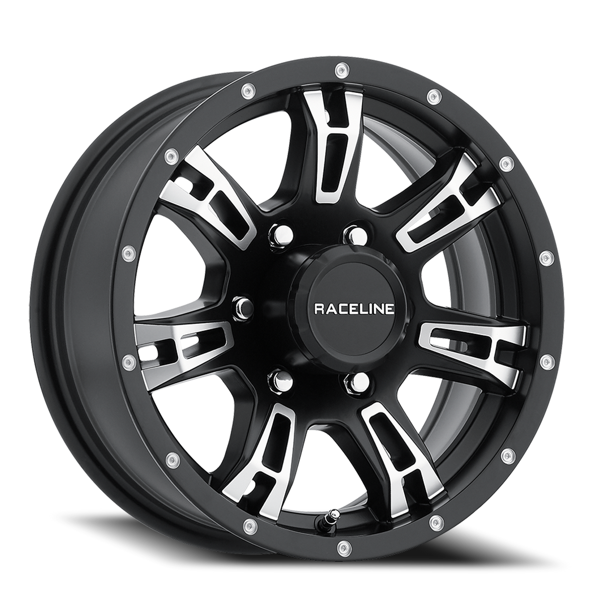 Aluminum Wheels 16x6 Arsenal Trailer 840 Machined Face Matte Black 0 Offset 6 on 139.7 Bolt Pattern 107.95 Bore Raceline
