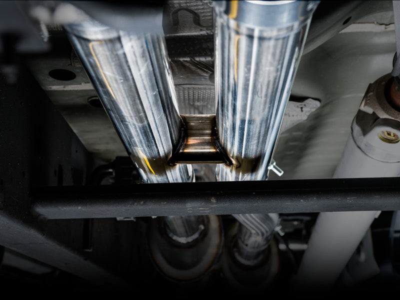 AWE Tuning 4th Gen GM 1500 6.2L 0FG Cat-Back Split Rear Exit (w/ Bumper Cutouts) - Quad Chrome Tips