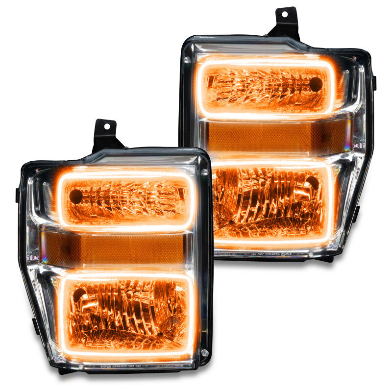 Oracle 08-10 Ford F250 Pre-Assembled Halo Headlights - Chrome Housing - w/ 2.0 Controller