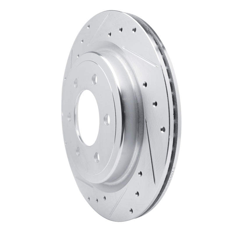 R1 21-25 Ford BRONCO Rear Left Drilled & Slotted Silver Brake Rotor