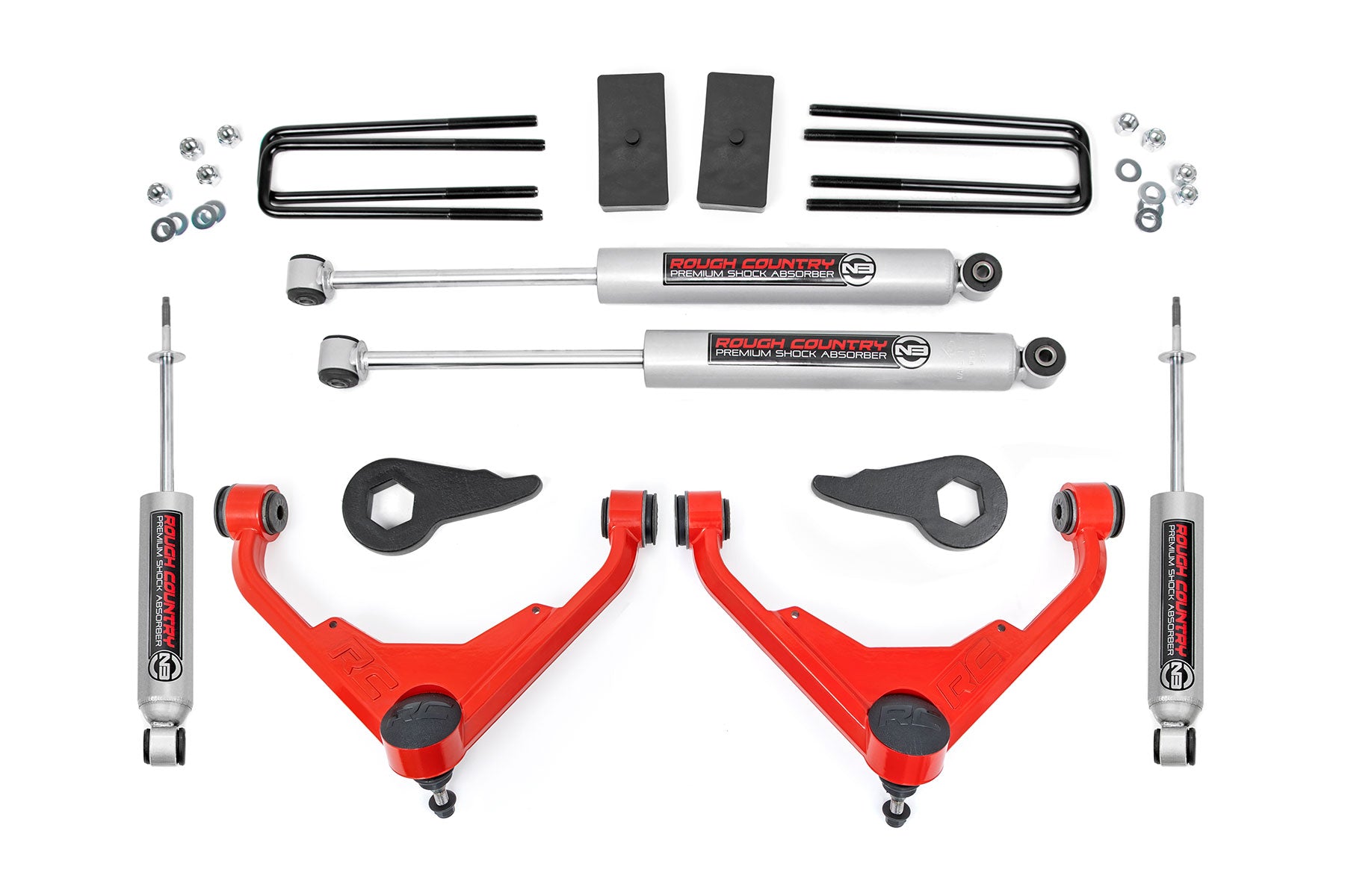 3 Inch Lift Kit Red Silverado/Sierra 2500HD/3500HD/Suburban 2500/Yukon XL 2500 (01-10) Rough Country