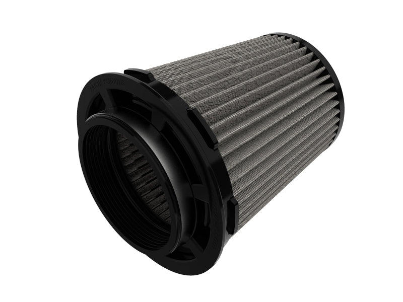 afe Momentum Intake Replacement Air Filter featuring a cylindrical design with a textured surface and durable black frame.