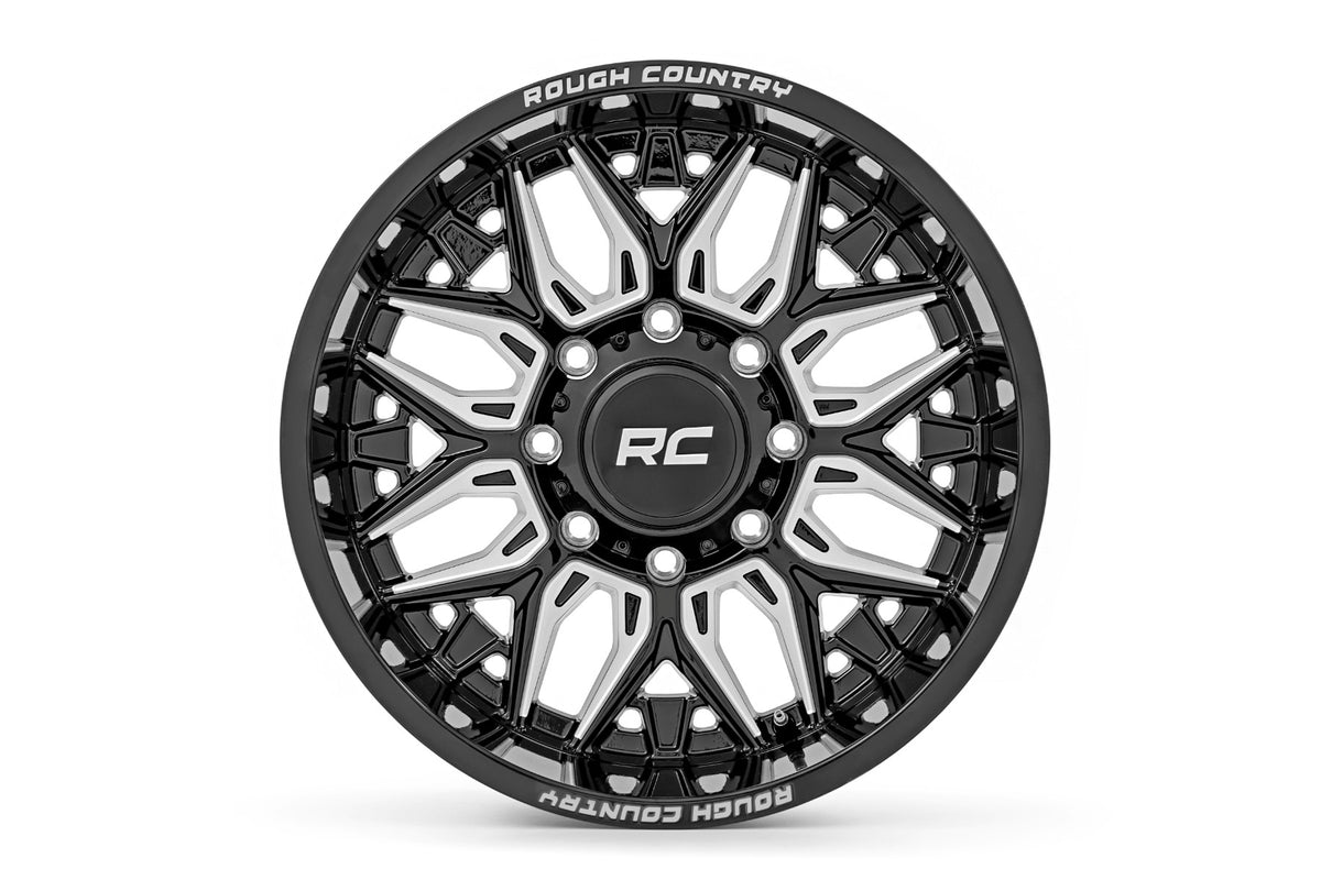 86 Series Wheel One-Piece Gloss Black 22x10 6x5.5 -25mm Rough Country