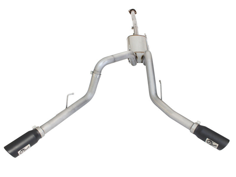 aFe MACH Force XP Exhaust 3in SS Dual Side Exit CB w/ Black Tips 15 Ford F150 Ecoboost V6-2.7L/3.5L