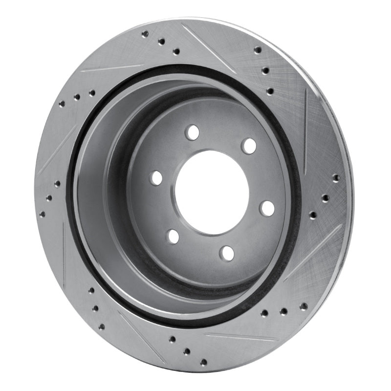 R1 04-11 Ford F-150 4WD Rear Left Drilled & Slotted Silver Brake Rotor