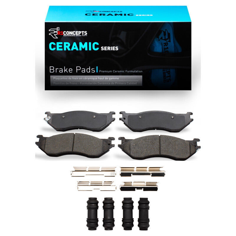 R1 02-06 Dodge Ram 1500 Pickup Front Ceramic Brake Pads & Hardware Kit