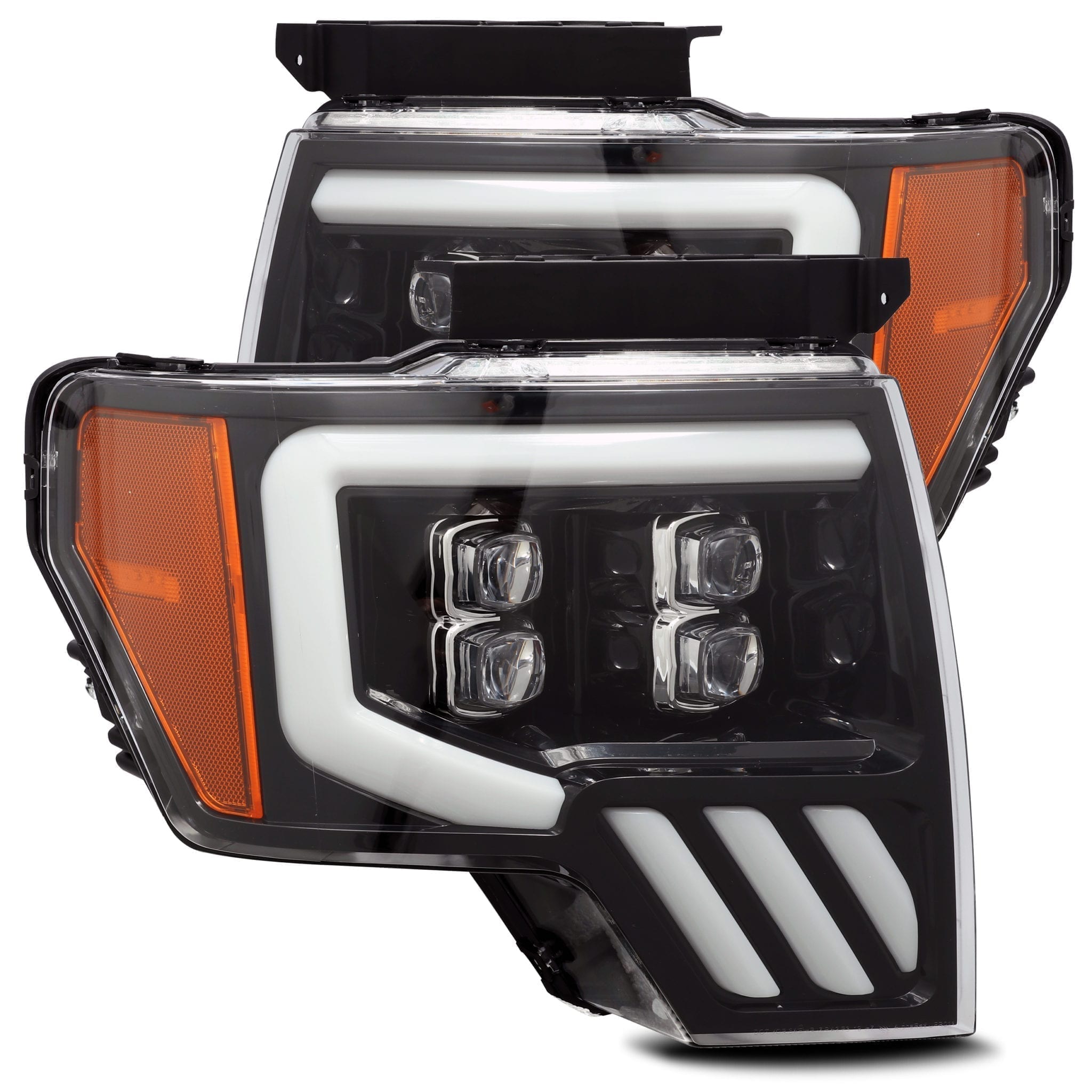 AlphaRex LED Projector Headlights Plank Style Design Gloss Black - 880190