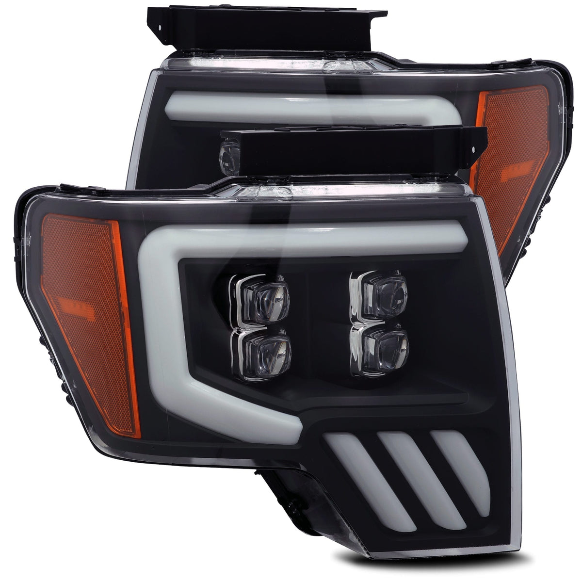 AlphaRex LED Projector Headlights Plank Style Design Black - 880192