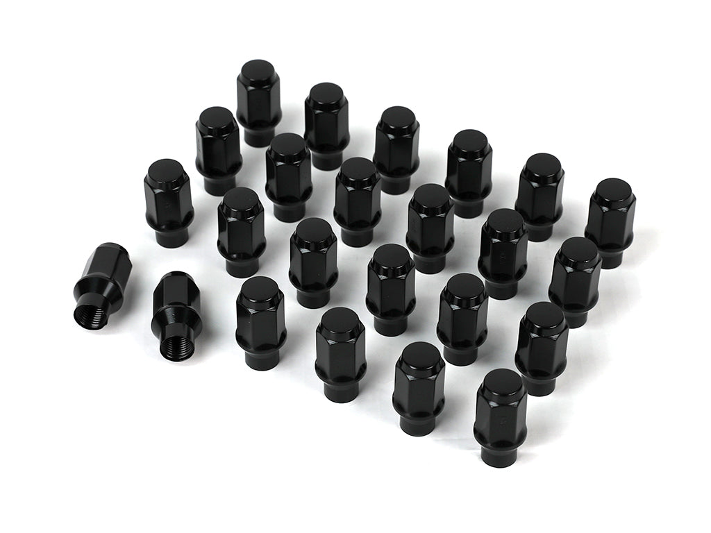 Lug Nut Kit M14 X 1.5 Extended Thread With Custom Shank Black 24 Count Black, ICON Alloys