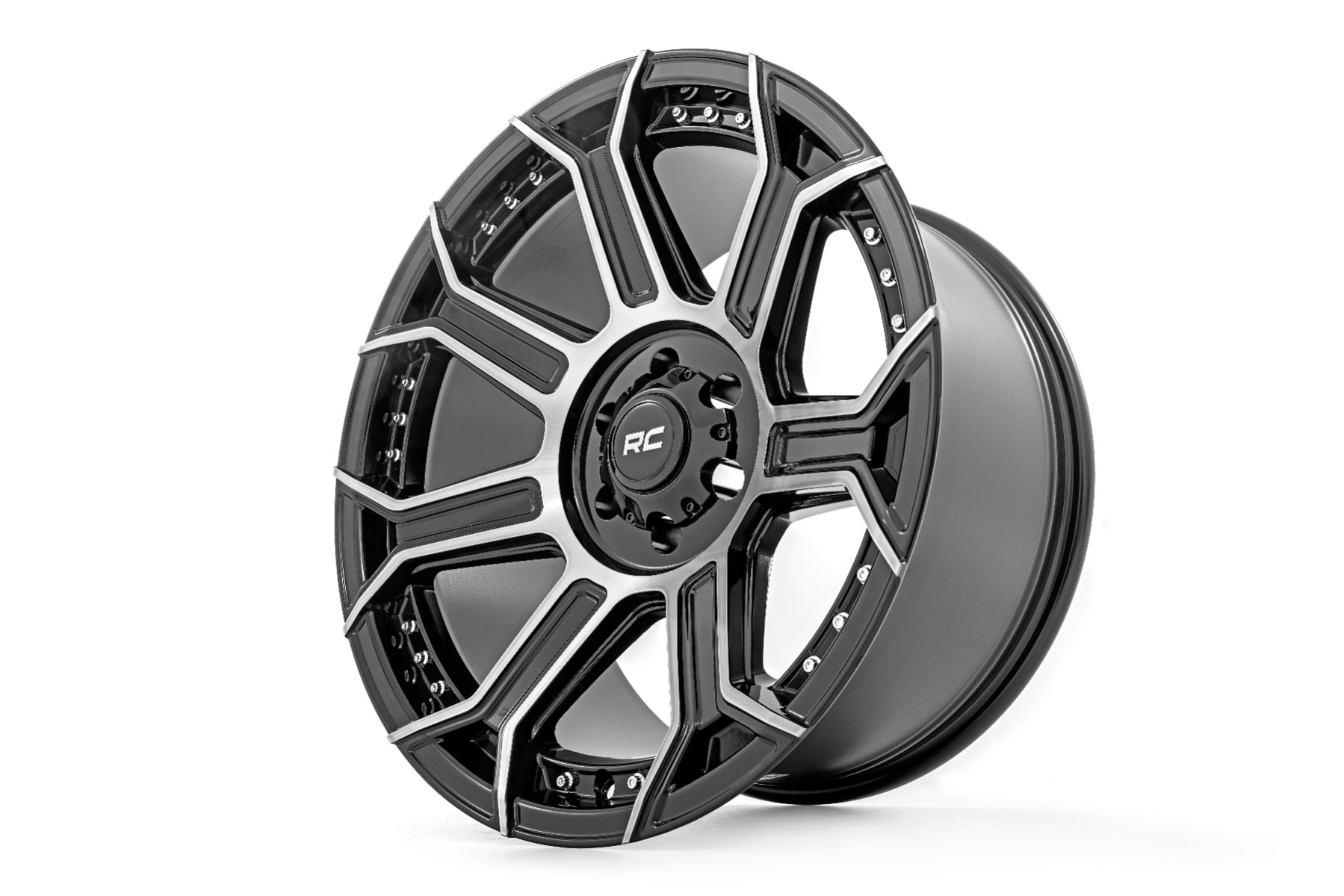 89 Series Wheel One-Piece Black Machined Gunmetal 20x9 6x5.5 +18mm Rough Country